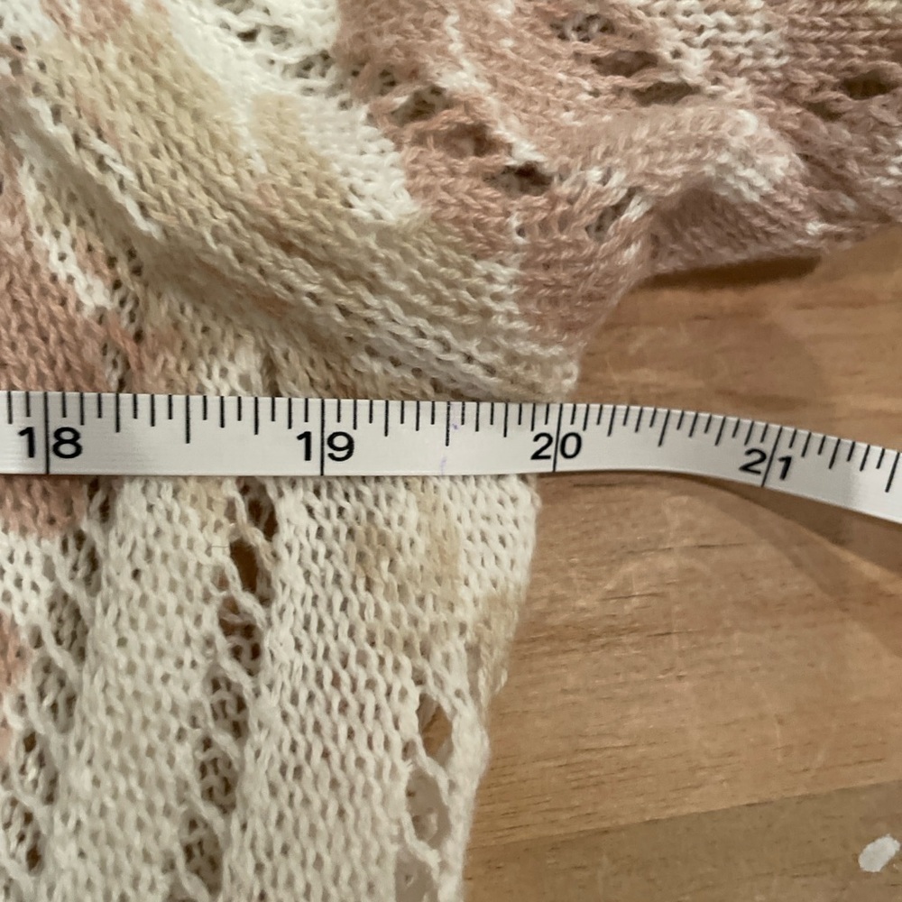 Knox Rose Womens Rose Pink Cream Open Cardigan 💯 % cotton cottagecore XS - Picture 7 of 10
